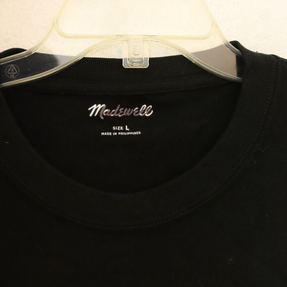 MADEWELL Brushed Long-Sleeve Boxy Tee Black L 100% Cotton Crew Neck NWT B63 - Picture 5 of 6